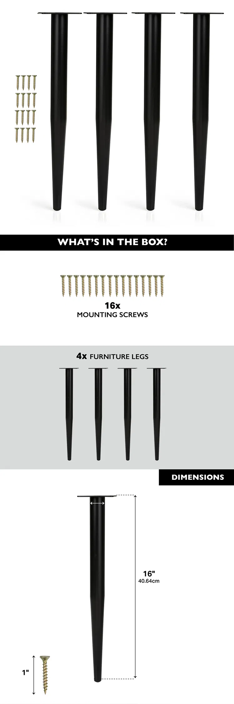Patas de sof&aacute; de metal modernas c&oacute;nicas Patas de sof&aacute; de silla Patas de 