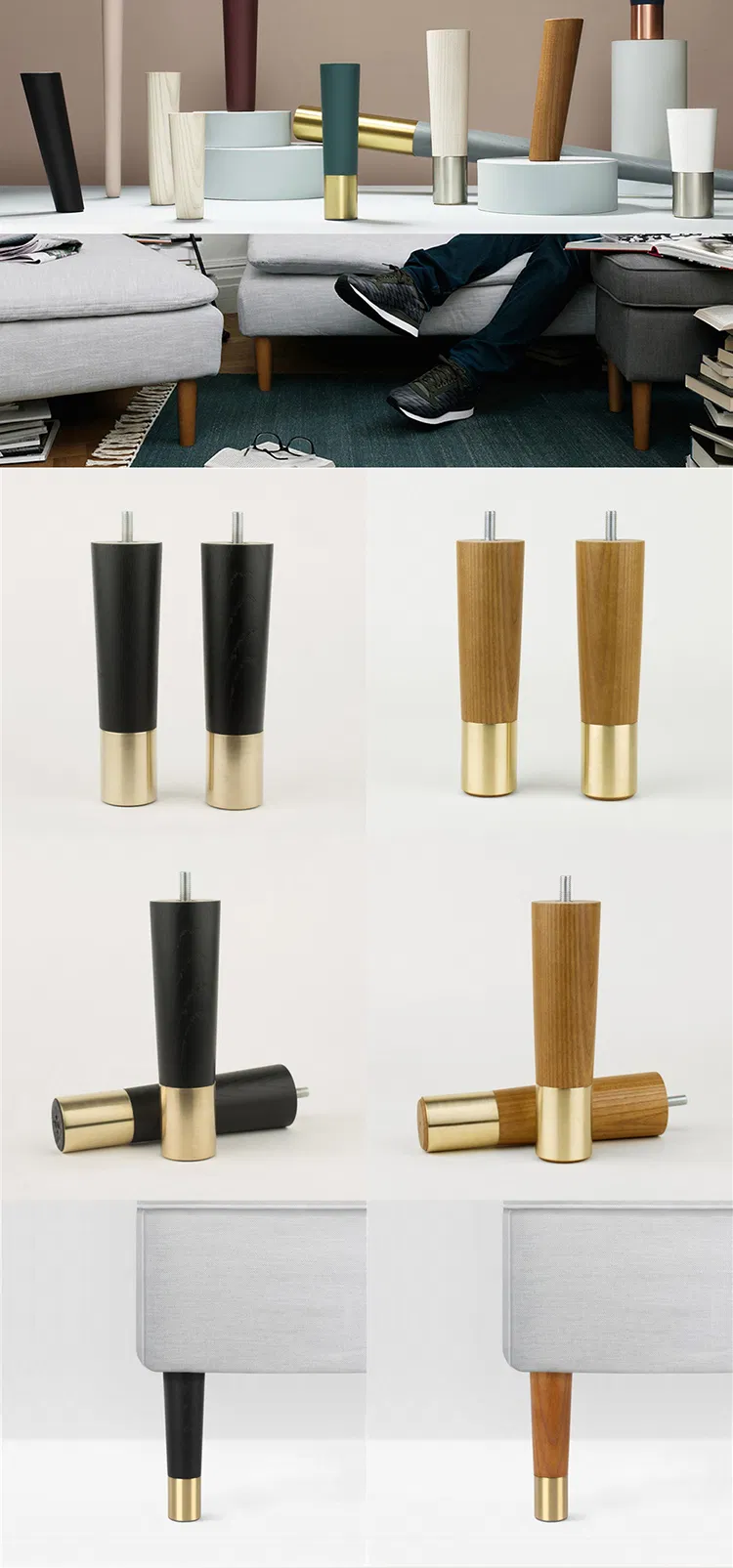 Muebles Patas de madera para sof&aacute; 