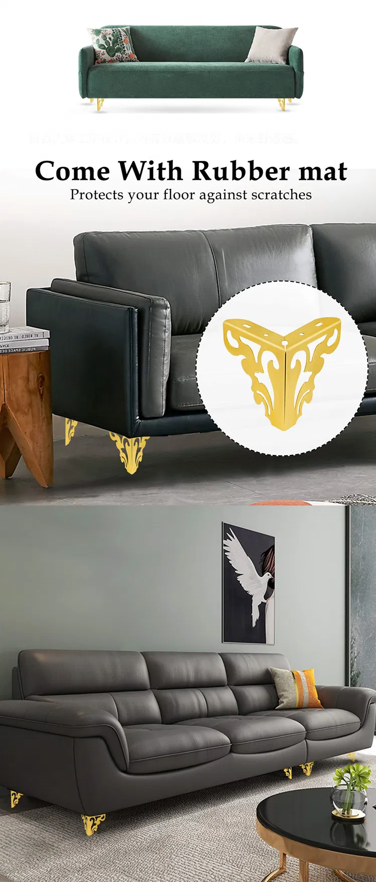 sofa legs with pad de gabinete modernas, patas de muebles de noche, patas de sofá doradas
