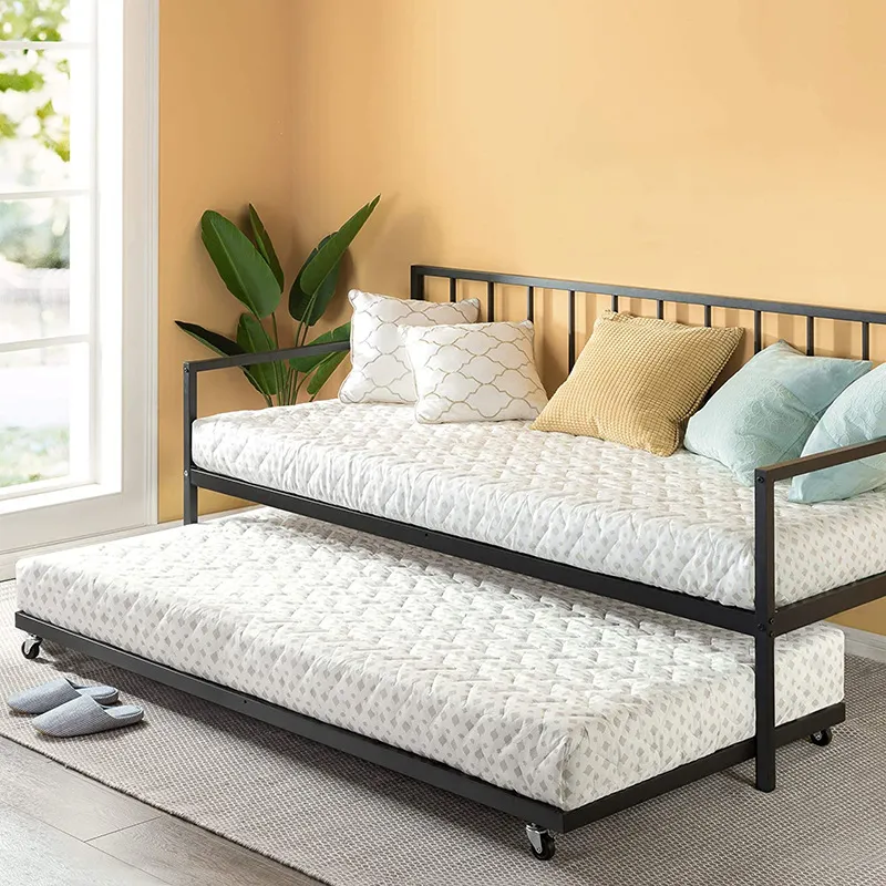 Muebles de dormitorio Sof&aacute; cama con plataforma de jard&iacute;n Sof&aacute; cama con estructura de hierro met&aacute;lico con nido 