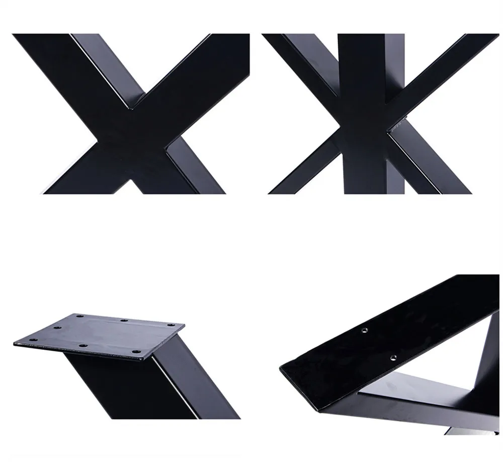 escritorio de comedor Forma de metal X Patas de mesa 