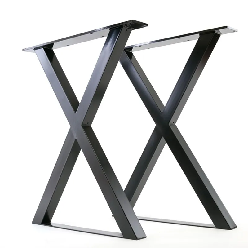 Patas de mesa de comedor negras planas con recubrimiento en polvo de nuevo dise&ntilde;o 