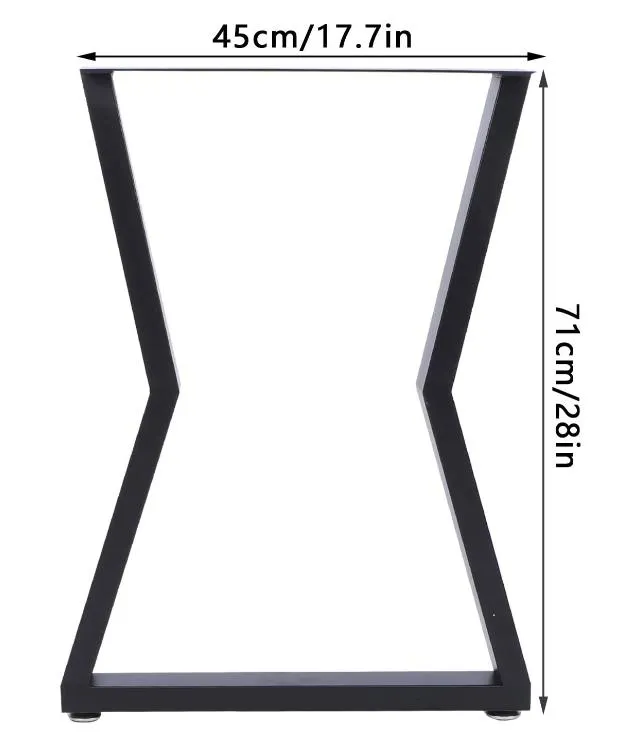 y caf&eacute; Pata de mesa de metal con horquilla de acero negra 