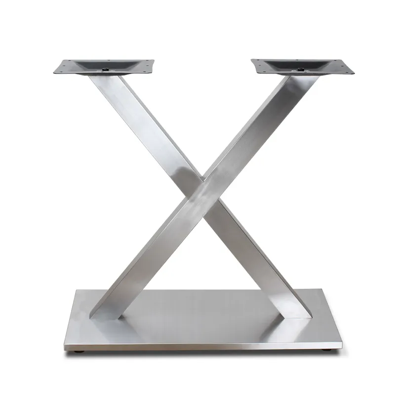 Personalizado con forma de alta calidad X base de mesa de acero 