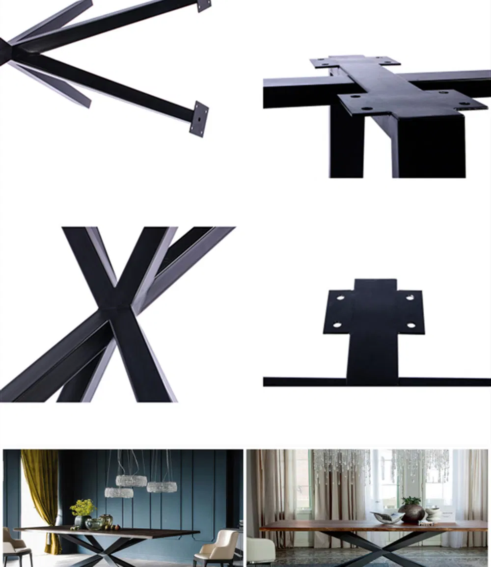 comedor de acero y metal con uni&oacute;n cruzada Base de mesa de escritorio para computadora 