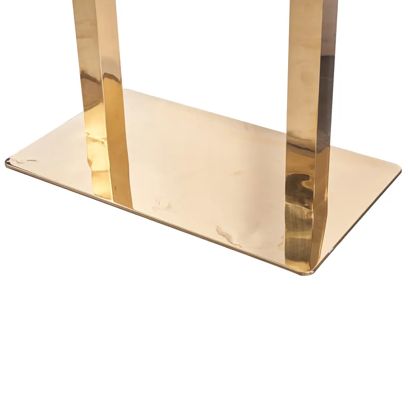 acero inoxidable con acabado fino en oro rosa de 720 mm de altura Mesa de restaurante de acero inoxidable con acabado fino en oro rosa para ventas 