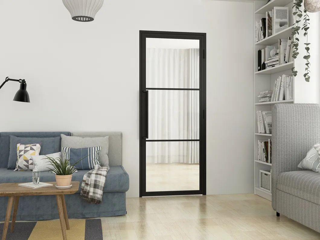 puerta corrediza de vidrio con marco de acero para ba&ntilde;o y cocina Puerta corrediza interior de vidrio, puerta corrediza de vidrio con marco de acero para ba&ntilde;o y cocina Puerta 