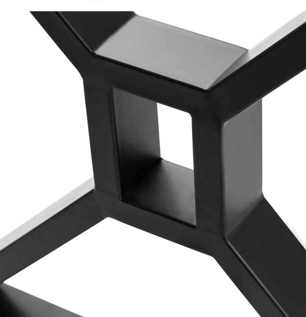 MID Century Modern X-Frame Металлический сплошной каркас Черные прочные ножки стола 