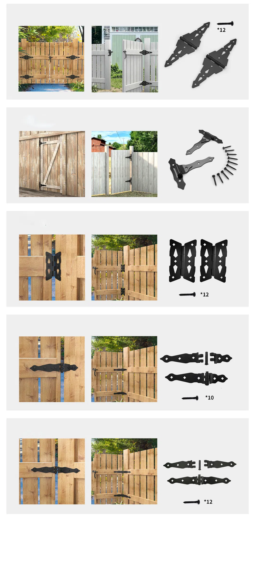 Bisagra y pestillo para puerta de madera y PVC SS304 para 