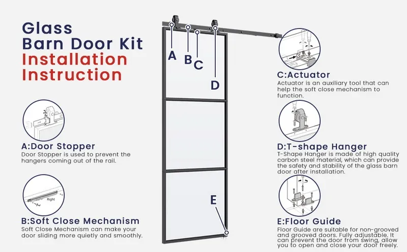 templado de aluminio Puerta de granero de acero al carbono Puerta de 