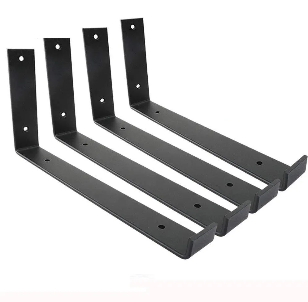 la pared Soportes para estantes de acero negro 
