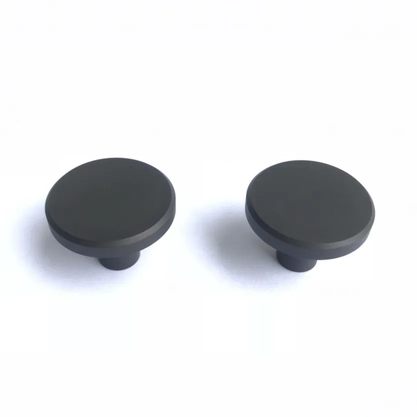 cocina negro mate de aluminio Perilla redonda del gabinete de la manija de un solo orificio del caj&oacute;n de cocina negro 