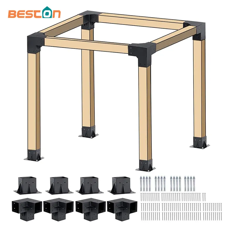 Kit Soporte Elevado de Madera Carpinter&iacute;a para P&eacute;rgola 4' X 4' 