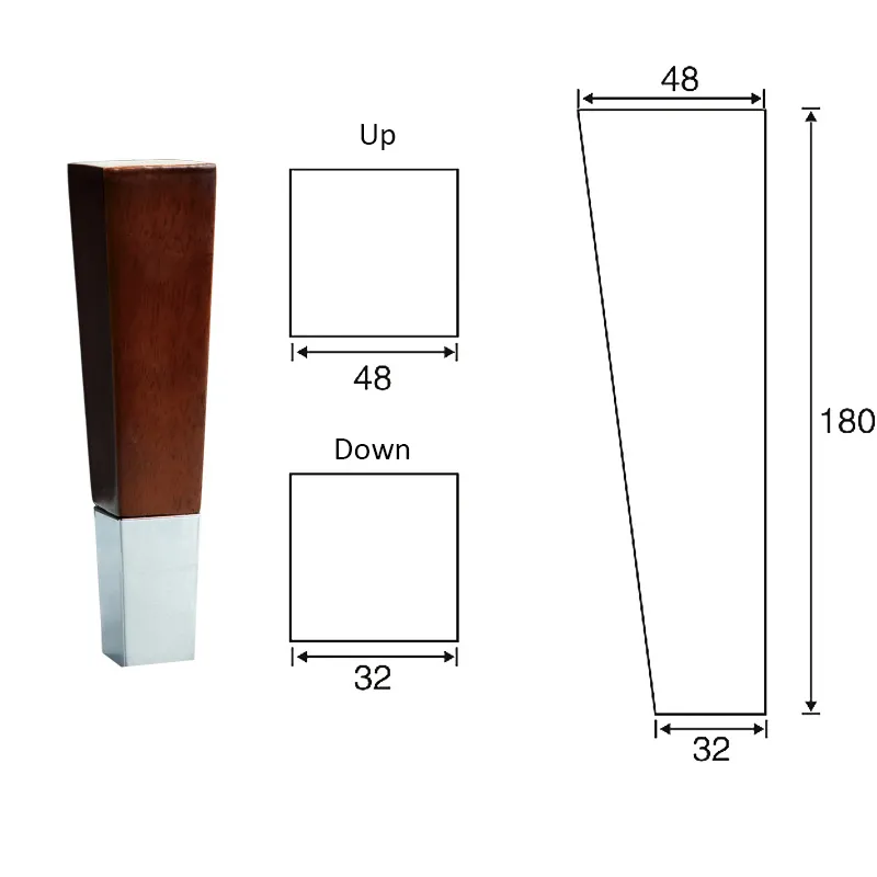 Patas para sof&aacute; cama con copas de patas de metal Patas de madera 