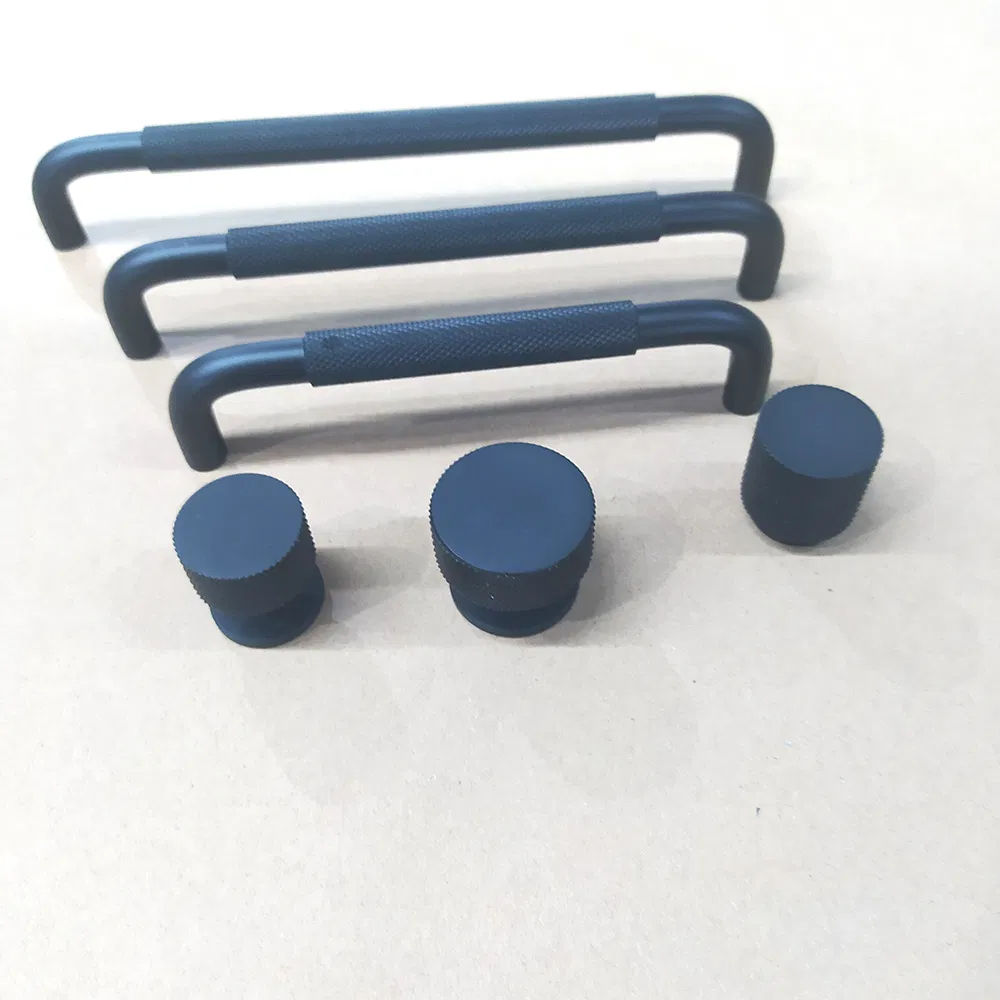 moleteados de perfil de aluminio U para muebles, armario, armario, barra, tiradores de puerta Tiradores moleteados de perfil de aluminio U para 