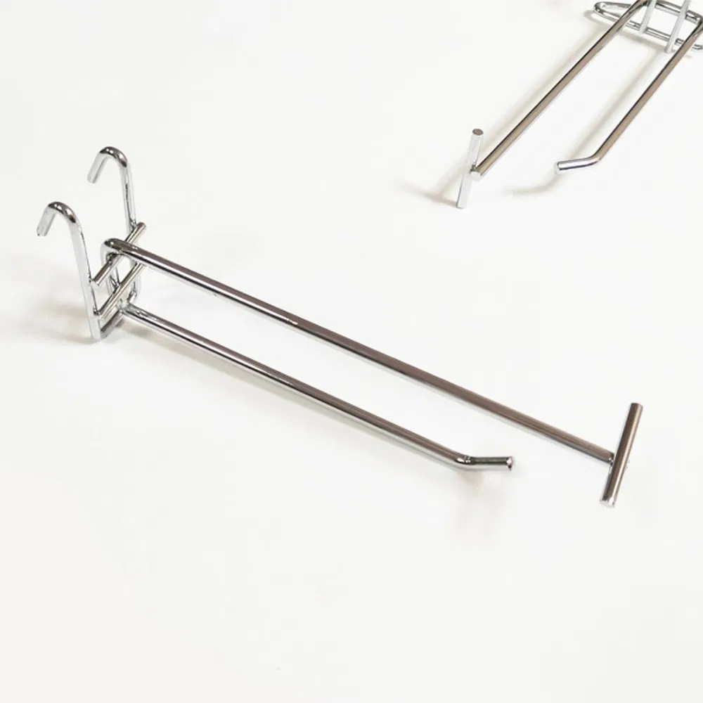 exhibici&oacute;n al por menor con etiqueta de precio Gancho de pared de metal para exhibici&oacute;n cromado Ganchos para exhibici&oacute;n al por menor con etiqueta de 