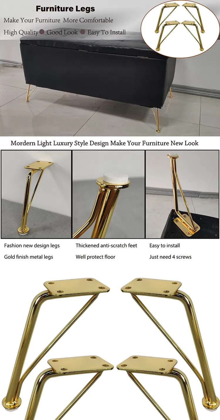 Hardware personalizado Muebles de metal Patas de mesa de comedor Patas de sof&aacute; 