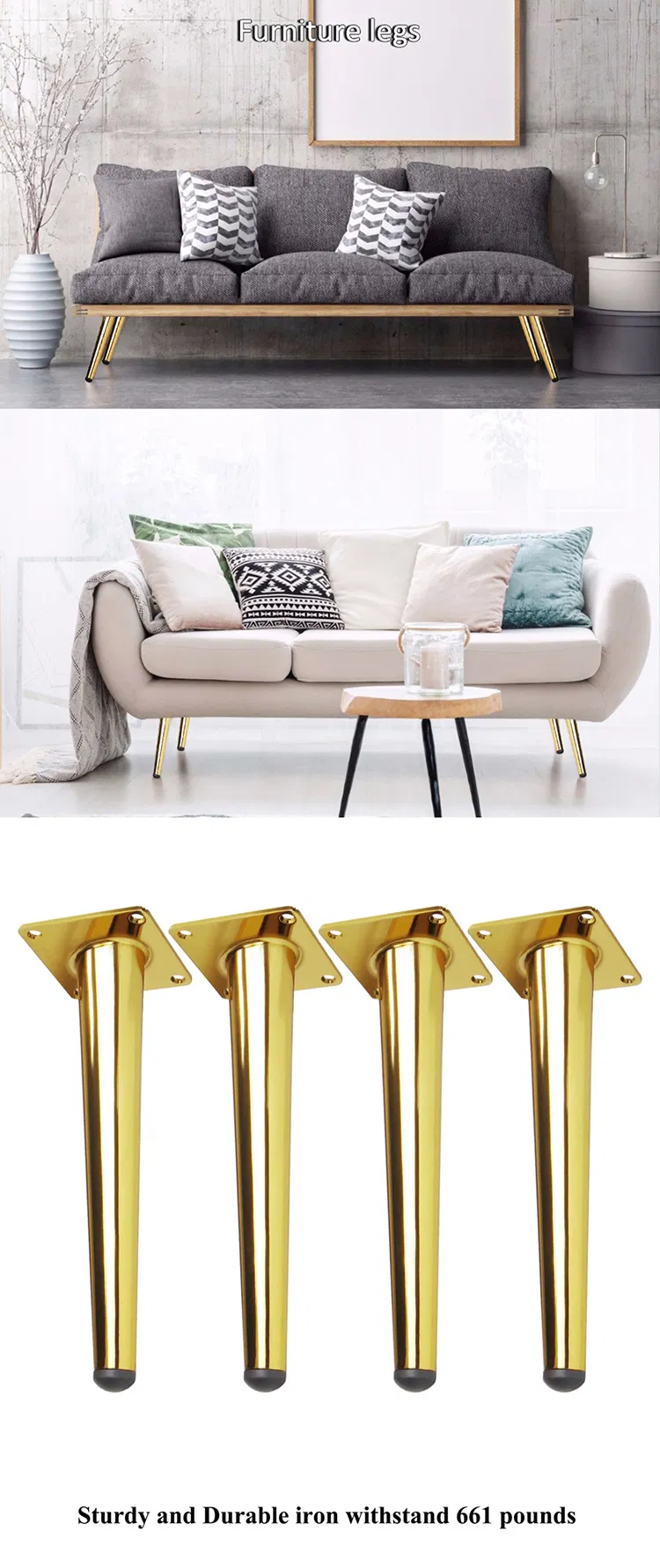 Hardware de buena calidad China Pata de gabinete de metal Pata de sof&aacute; para muebles 