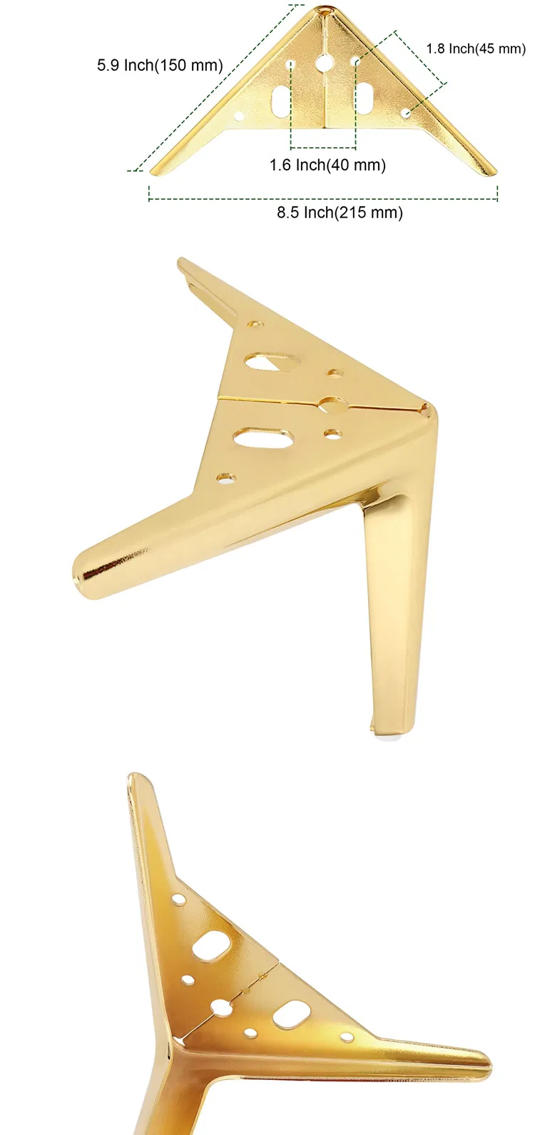 Reemplazo de patas de sof&aacute; de metal cromado de dise&ntilde;o moderno para herrajes para muebles 