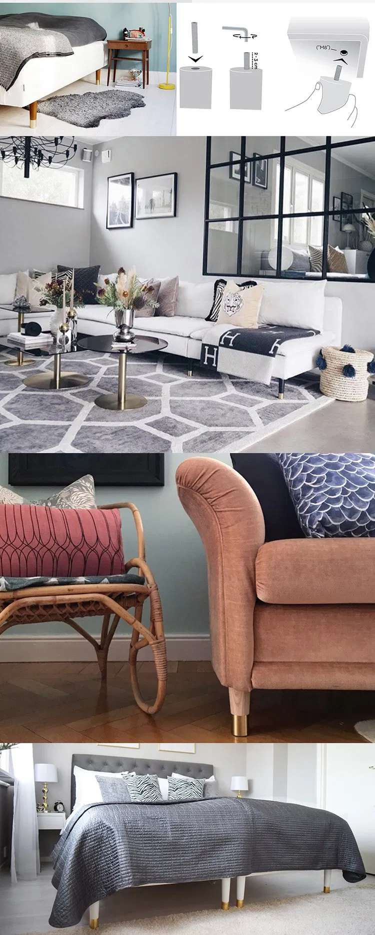 Muebles Patas de madera para sof&aacute; 