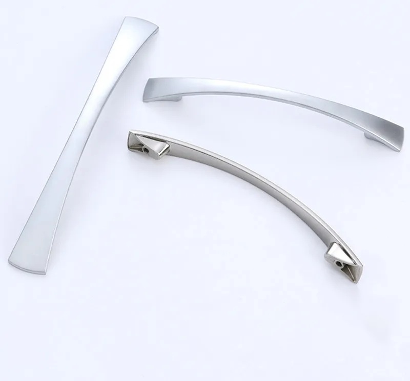 de n&iacute;quel Tirador Herrajes para muebles Arco de aleaci&oacute;n de zinc Cepillo curvo Gabinete de cocina de n&iacute;quel Tirador Herrajes para muebles Arco de 