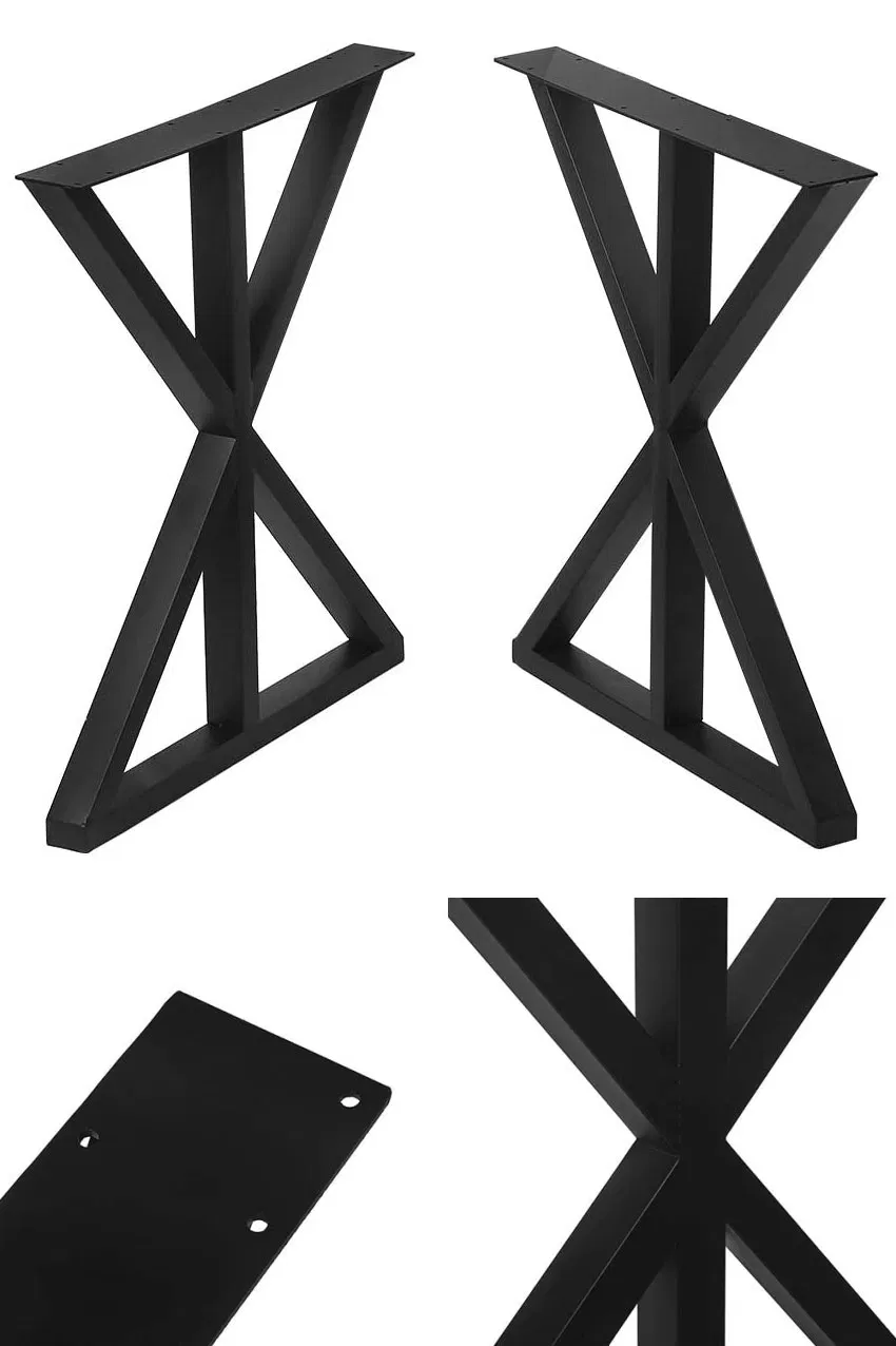 mesa de comedor de metal dorado en forma de U Fabricante de patas modernas para mesa de comedor de metal 