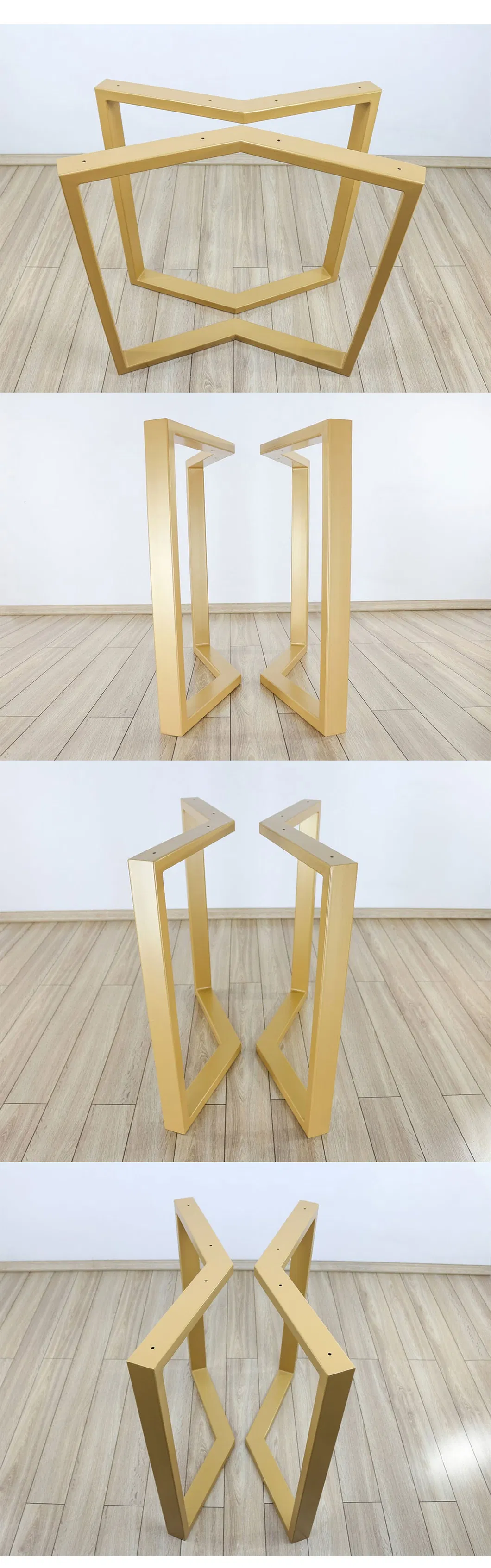 mesa de comedor de madera con patas de metal 