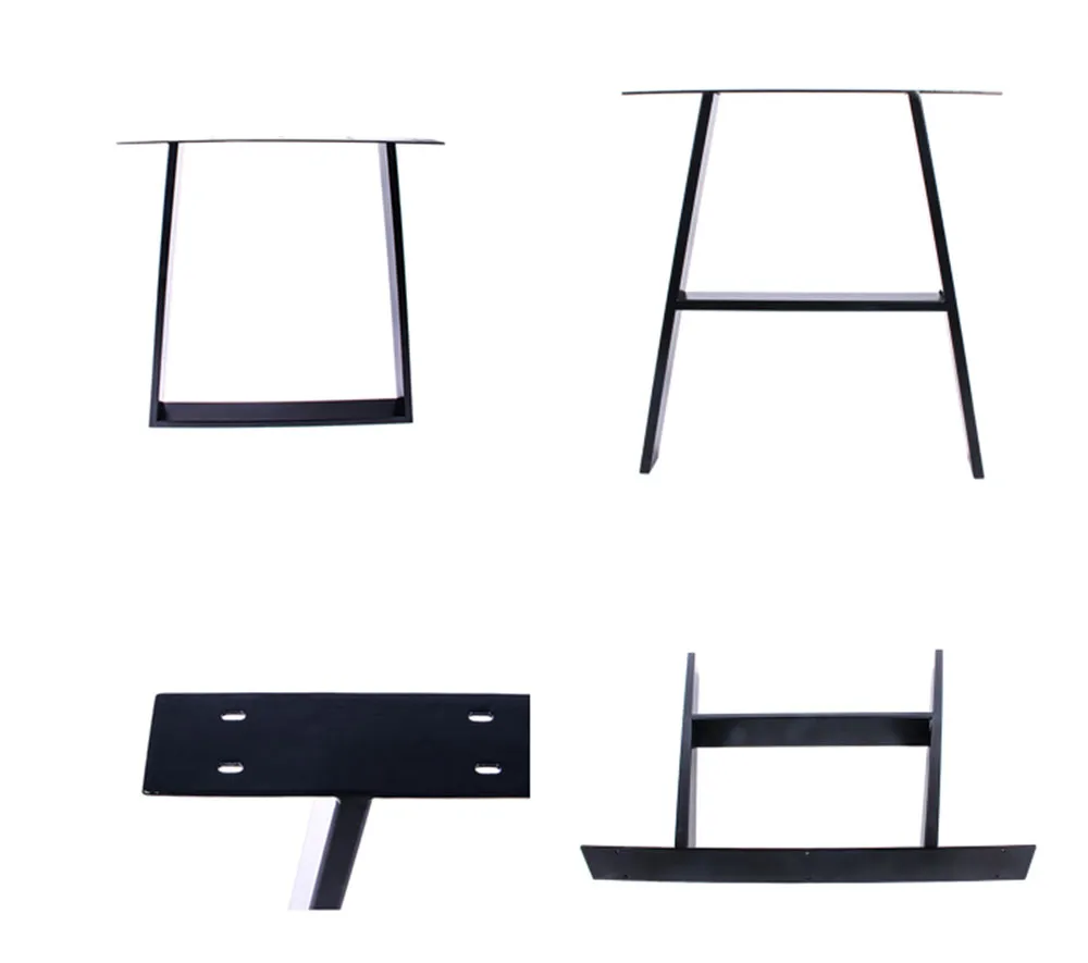 acero negro, barra de hierro macizo, escritorio para ordenador port&aacute;til, patas de mesa de banco para bricolaje, 