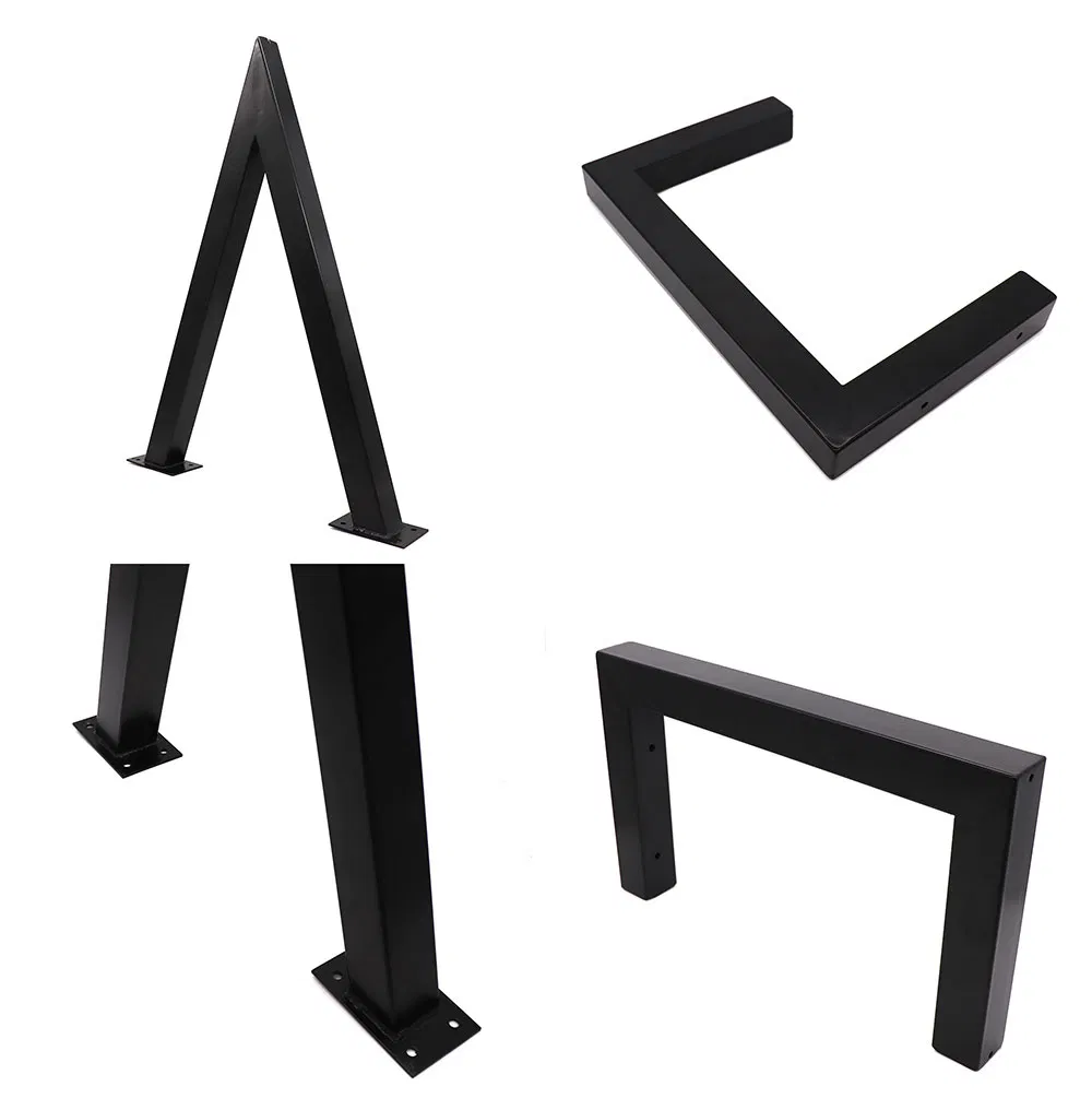 bricolaje, mesa de acero negro, barra de hierro s&oacute;lido, escritorio para computadora port&aacute;til, patas de mesa de banco 