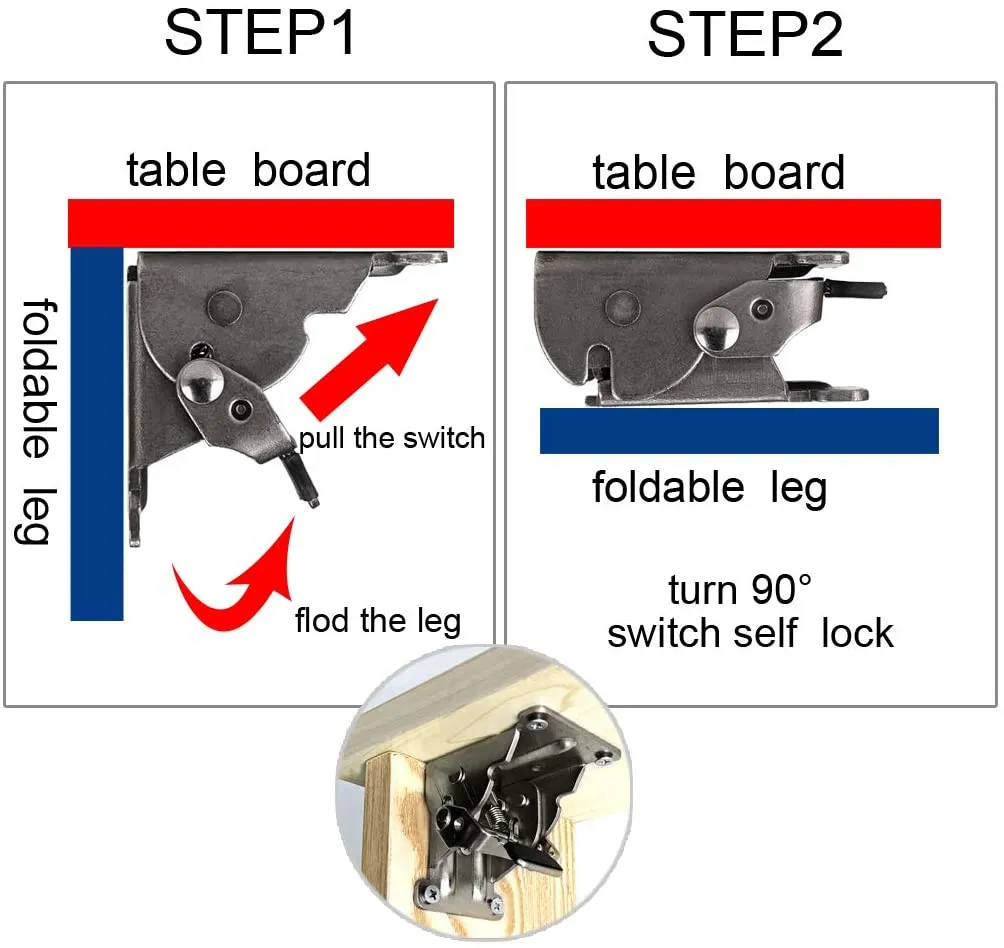 Soporte plegable Bisagra autoblocante Patas de mesa Soporte 