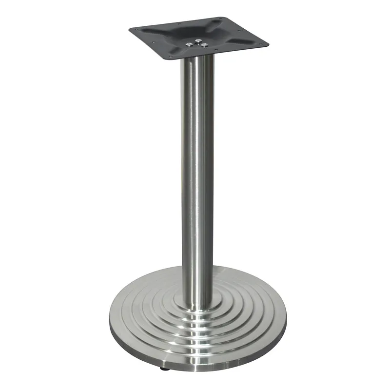 Base de mesa de restaurante con escal&oacute;n compuesto revestido de acero inoxidable 