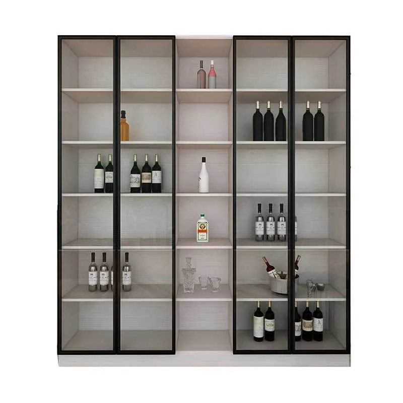 bisagras Puerta con marco de metal negro con vidrio para gabinete, dise&ntilde;o de elemento de armario, muebles de roble Perfil de aluminio alto r&uacute;stico para guardarropa, puertas dobles con rebote abatible 