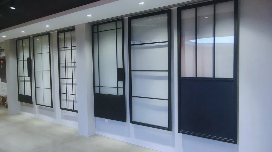 para hogar comercial con Hogar comercial de vidrio esmerilado Alu-Framed puerta batiente con bisagras con vidrio esmerilado