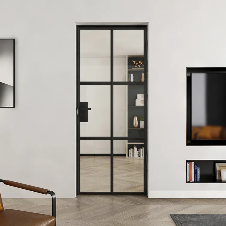 Puertas abatibles de aluminio con bisagras y marco de aluminio con recubrimiento 