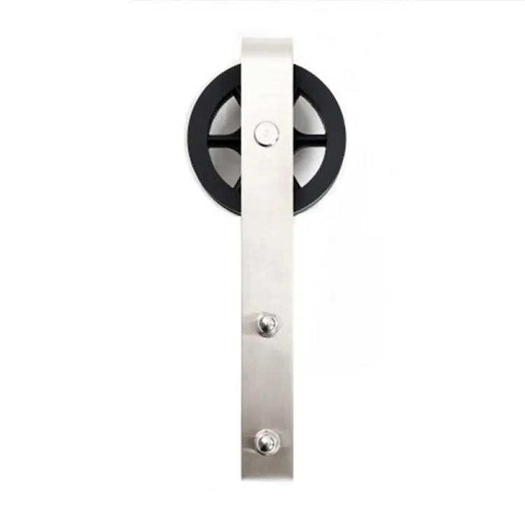 Kit de herrajes para puerta de granero doble de derivaci&oacute;n para montaje en puerta interior de madera, riel lateral para bricolaje, accesorios de n&iacute;quel satinado, 
