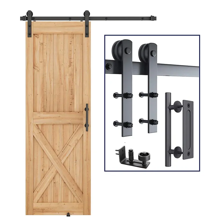 de 12 pulgadas, herrajes para puertas corredizas de granero negras Puertas 