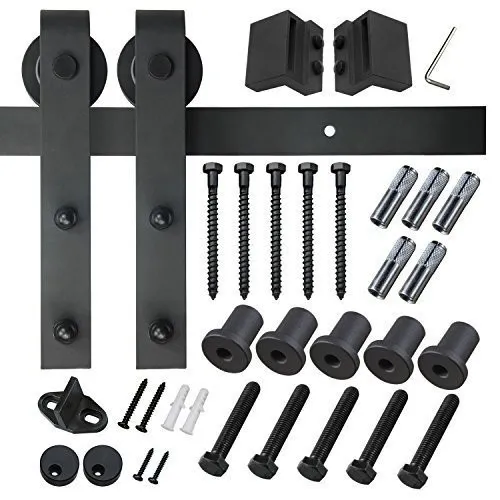 Kit de herrajes para puerta de granero con correa cl&aacute;sica industrial 