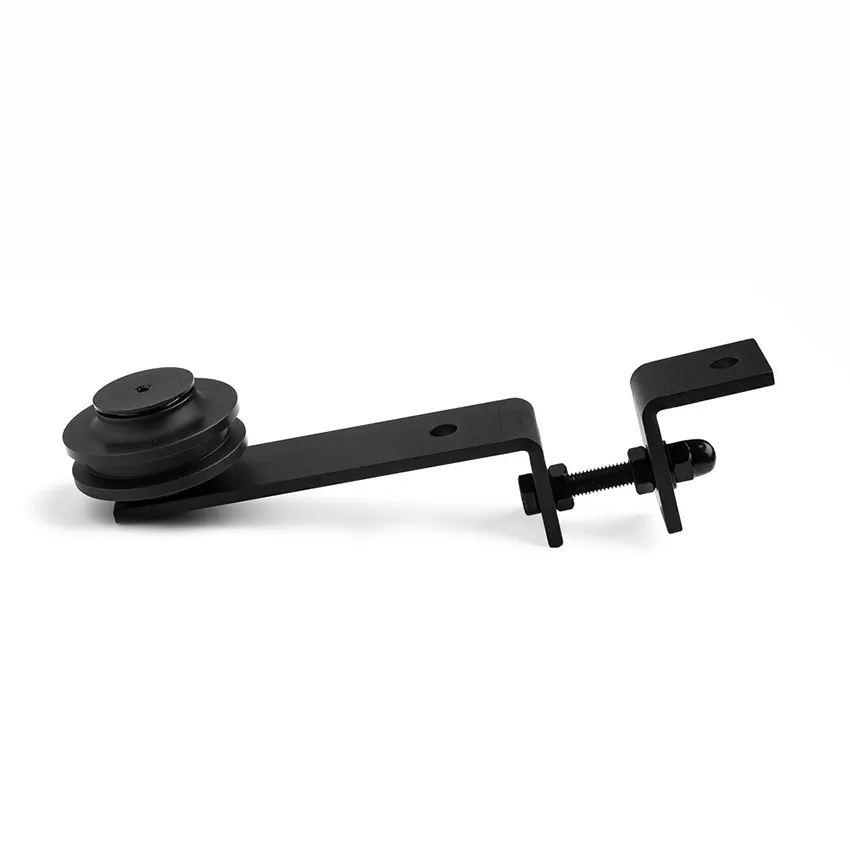 Serie 6000 de 6 pies. Kit de herrajes para puerta de granero con rodillos estilo diamante negro 