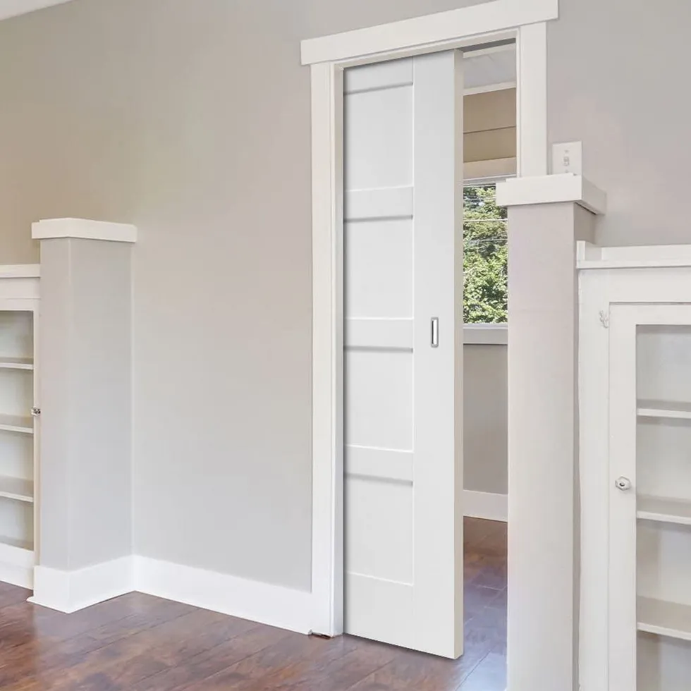 con 4 ruedas, herrajes para puerta plegable Bi simple, kit de herrajes para puerta enrollable 