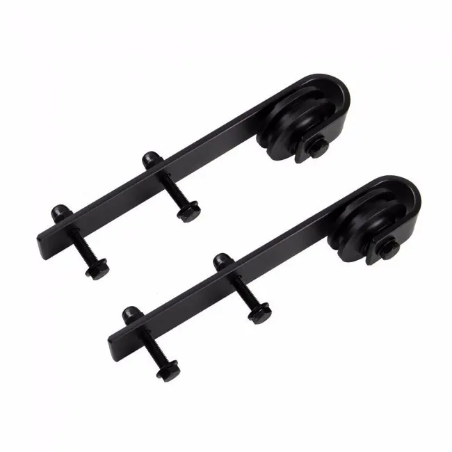 Kits de rodillos superiores para puerta de granero de madera con dise&ntilde;o de doblez de acero fundido 