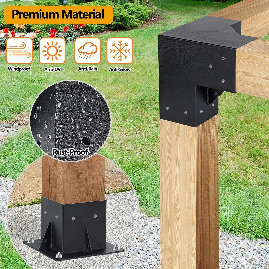 Kit Soporte Elevado de Madera Carpinter&iacute;a para P&eacute;rgola 4' X 4' 