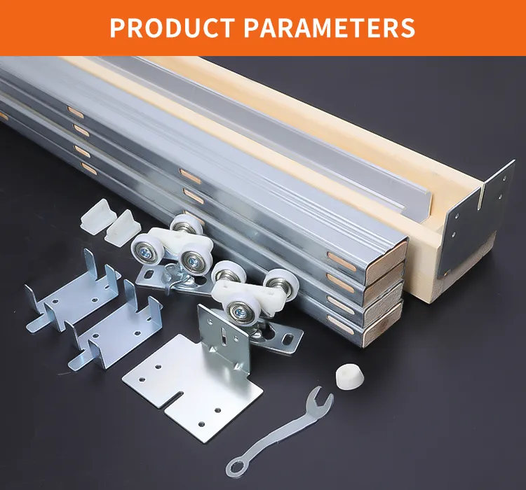 Kit de marco de herrajes para puerta corrediza empotrada de 3W y 200 libras 