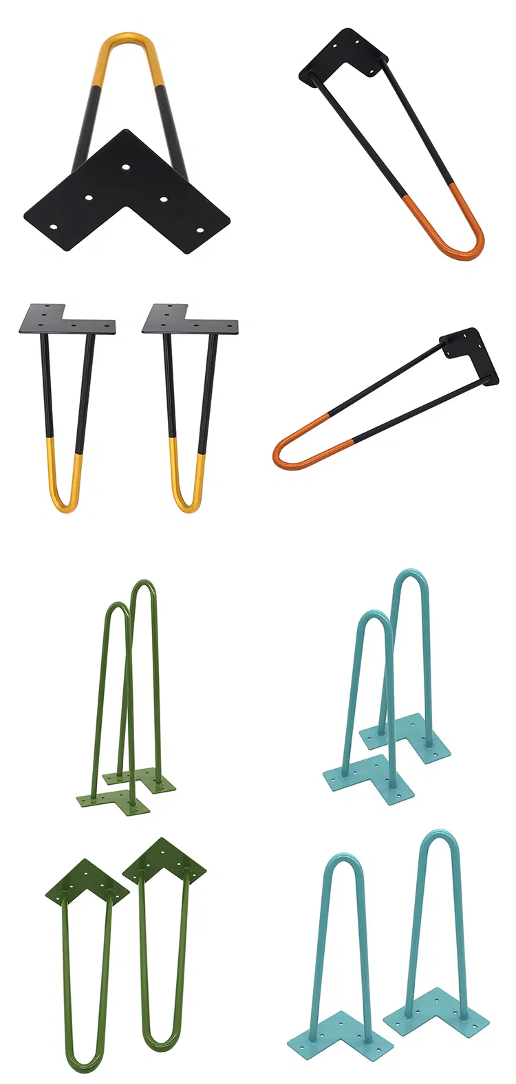 Patas de horquilla de metal para mesa auxiliar Patas de horquilla de metal para muebles 
