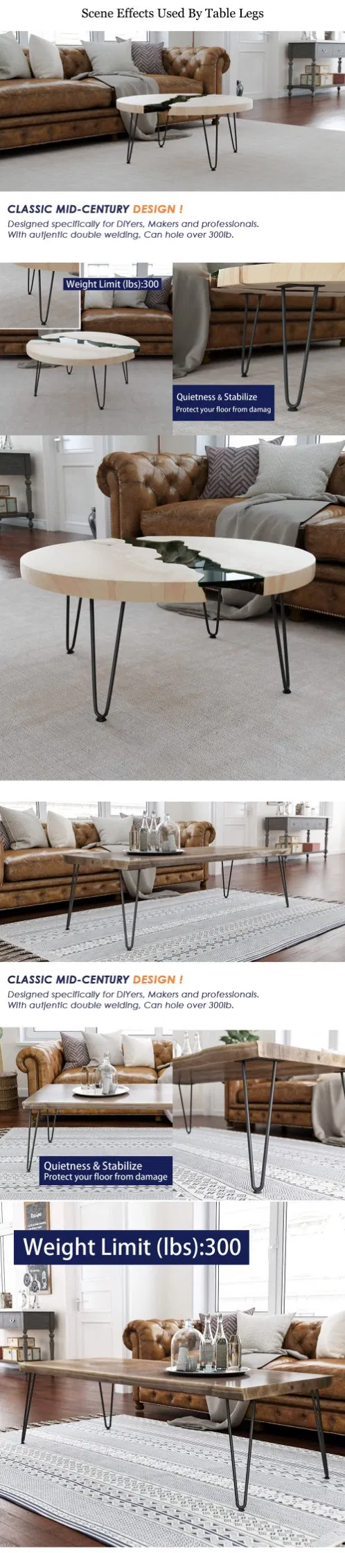 Acero Negro Pintura Horquilla Pierna Muebles Pierna Mesa De Centro Horquilla 