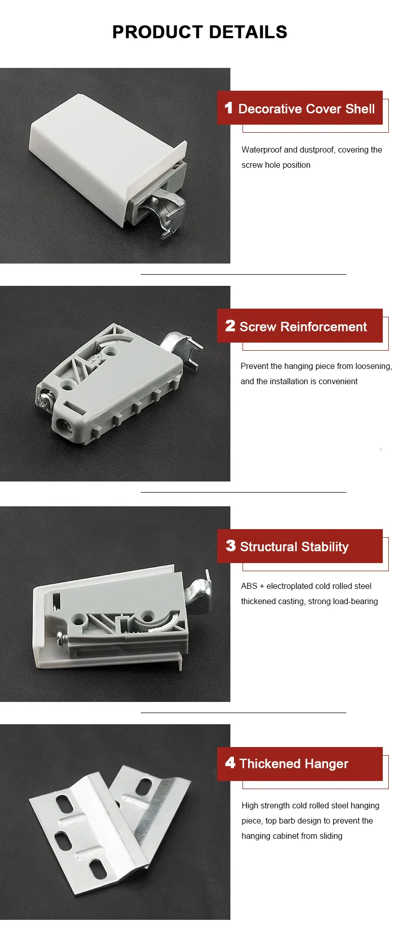colgar en la pared, gabinete, cubo de c&oacute;digo, conector de esquina de pl&aacute;stico, soporte para colgar en la pared 