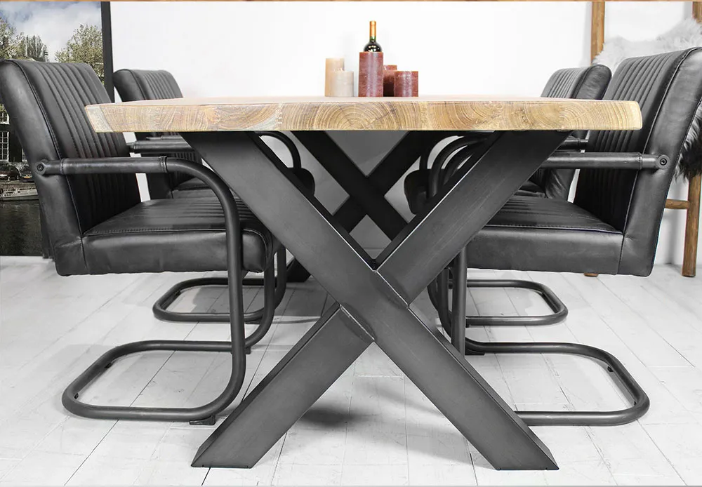 Patas de escritorio de comedor de restaurante Forma de metal X Patas de mesa Muebles 