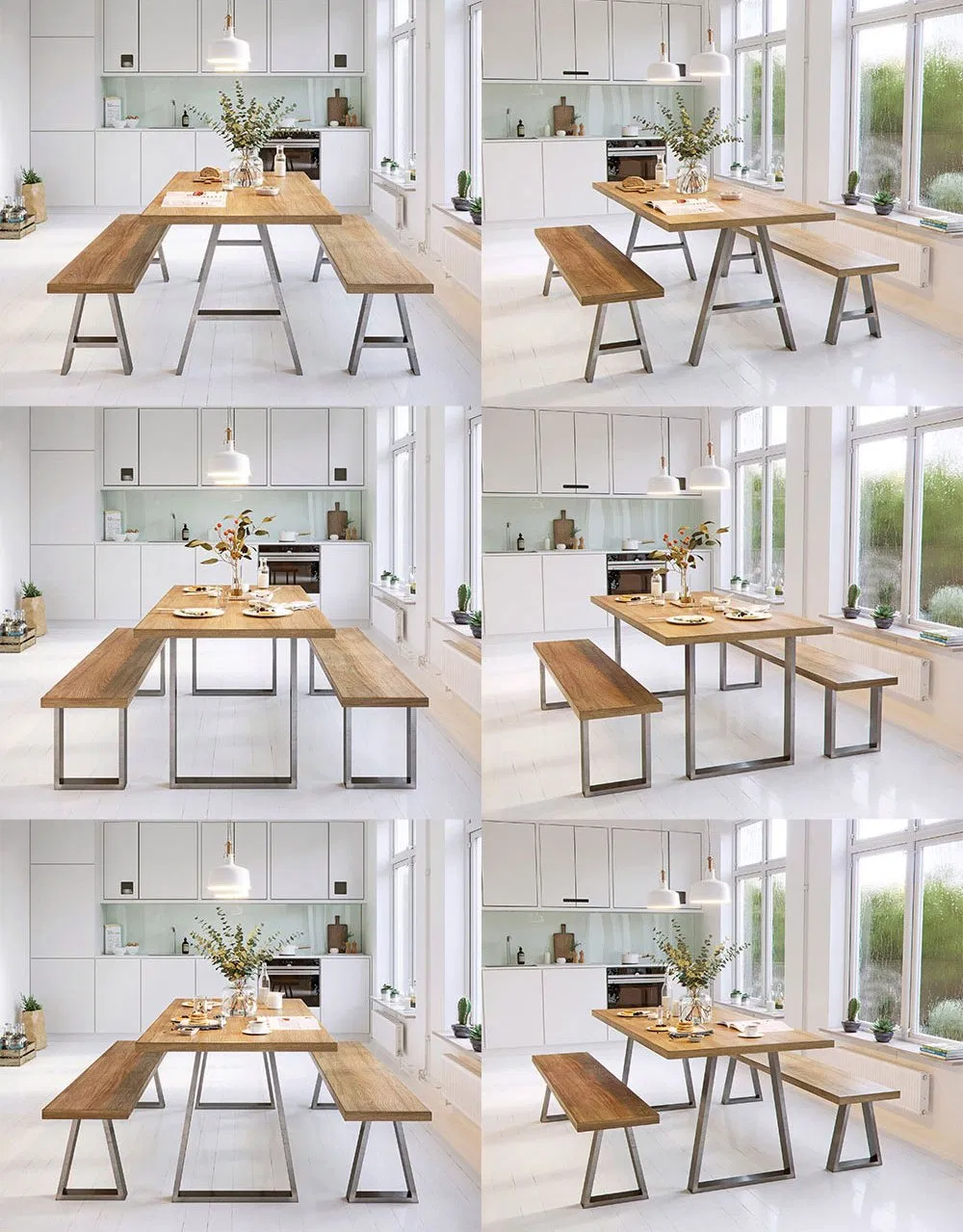 Escritorio Cuadrado Metal Moderno Patas de Mesa de Lujo Muebles Oficina 