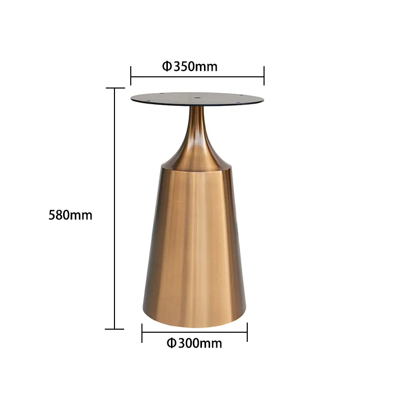 Pata de mesa dorada para muebles de acero inoxidable con cepillo, base de metal para mesa de comedor 