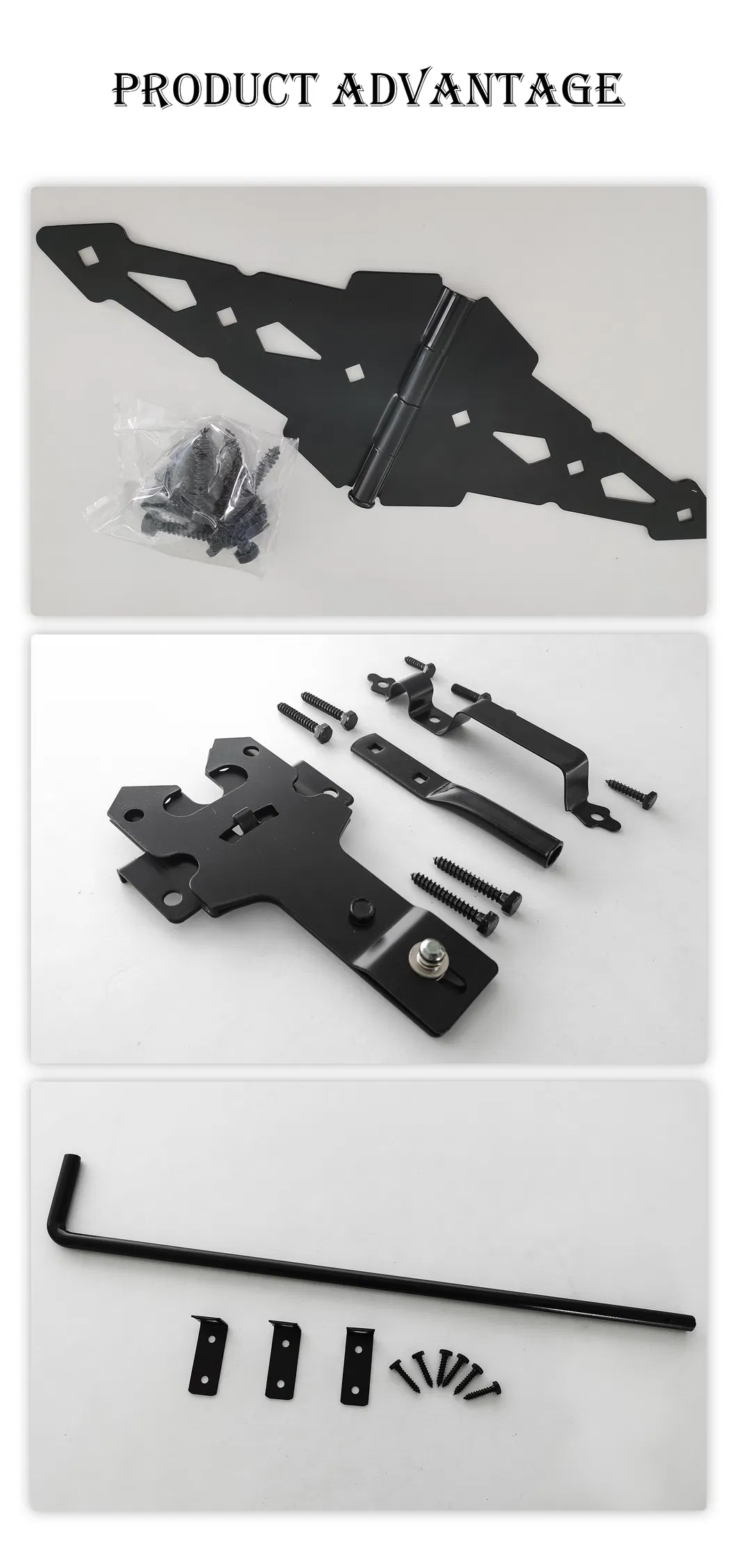 Varilla de ca&iacute;da de puerta Metal Negro Madera Valla Hardware Bisagra de puerta Pestillo de puerta Varilla de ca&iacute;da de puerta Metal Negro Madera Valla Hardware 