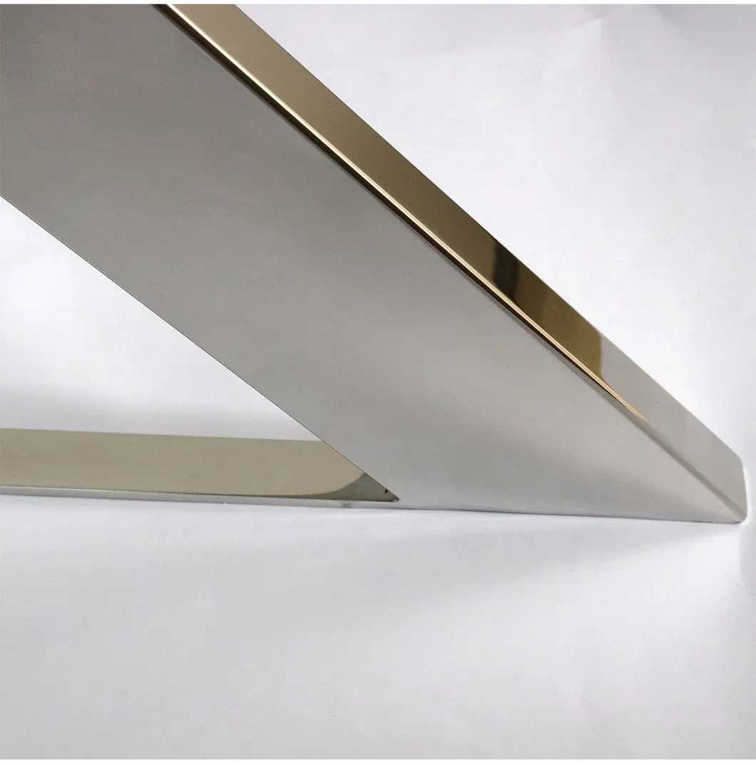Marco moderno X forma cuadrada restaurante de oficina patas de mesa de acero inoxidable 